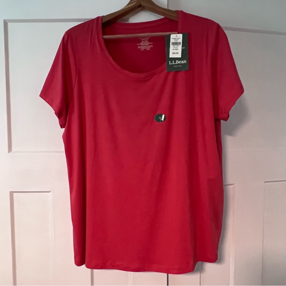 L.L. Bean Women's Short Sleeve Tee in Vibrant Sea Rose, Size XL